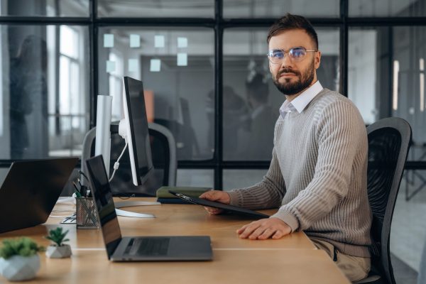 Businessman is working in the office Businessman is working in the office